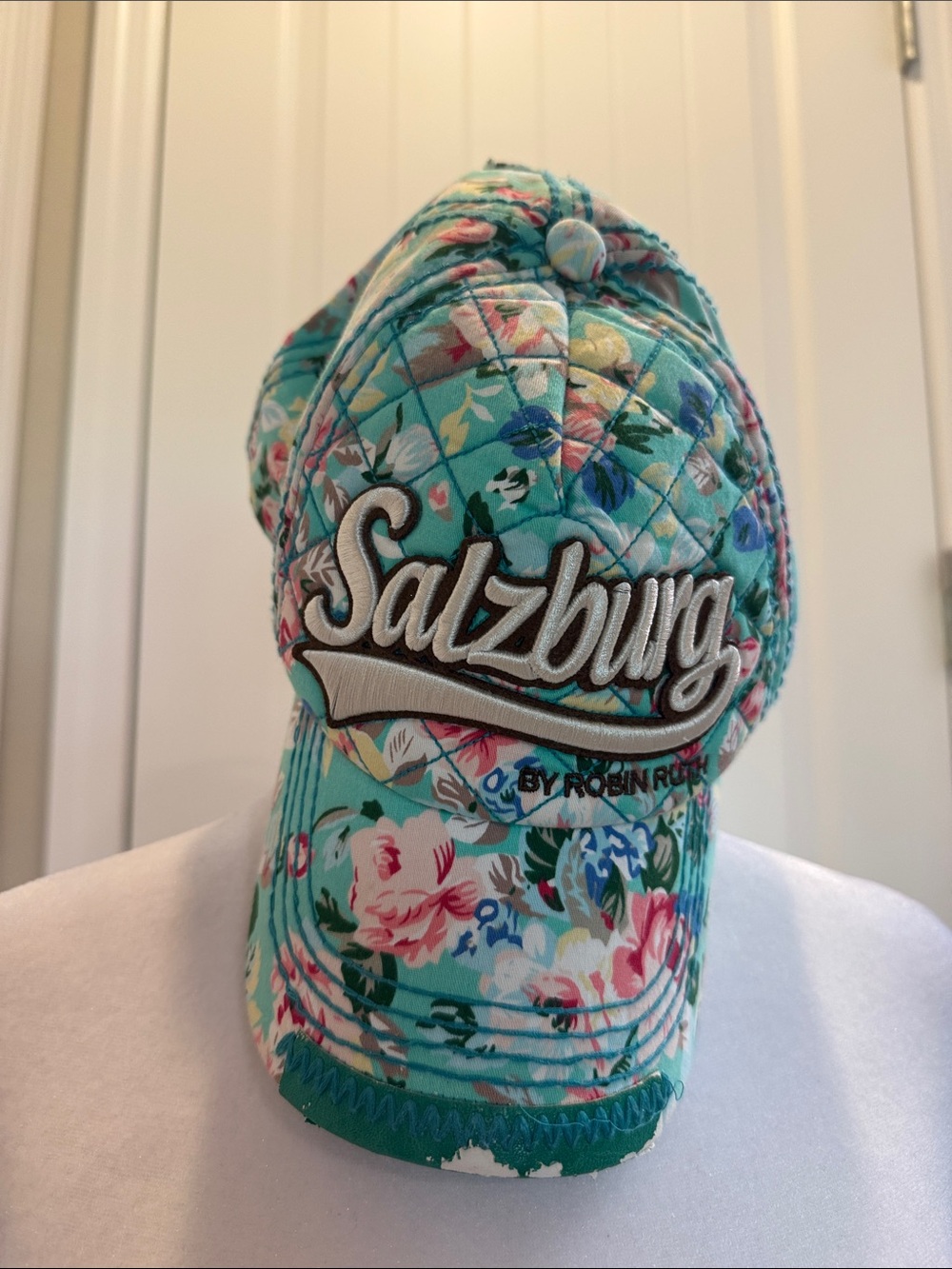 Robin Ruth Kids Floral Quilted Cap - Teal, Pink, Blue
